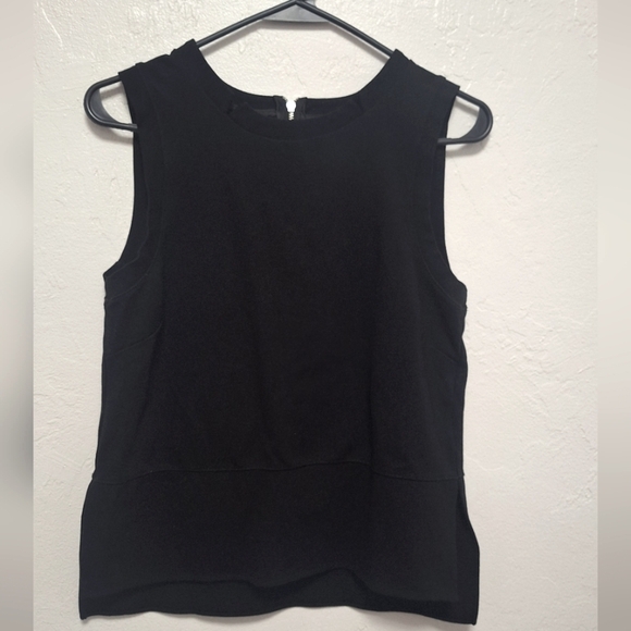 Banana Republic Black Sleeveless 3/4 Zip Back Women's Top Size S - Picture 1 of 9